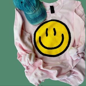 Oversized Smiley Face Sweatshirt
